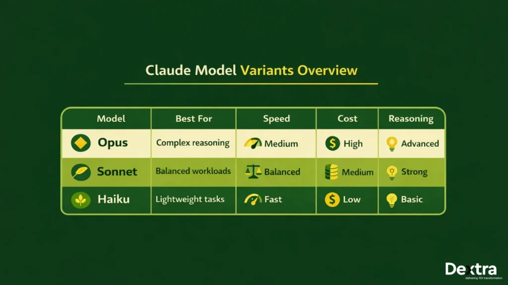 Claude Model Comparison Graphic (Opus vs Sonnet vs Haiku)