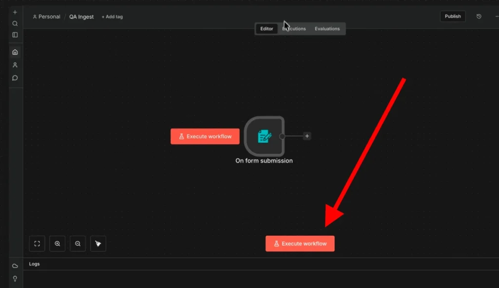 Execute Step and workflow at n8n