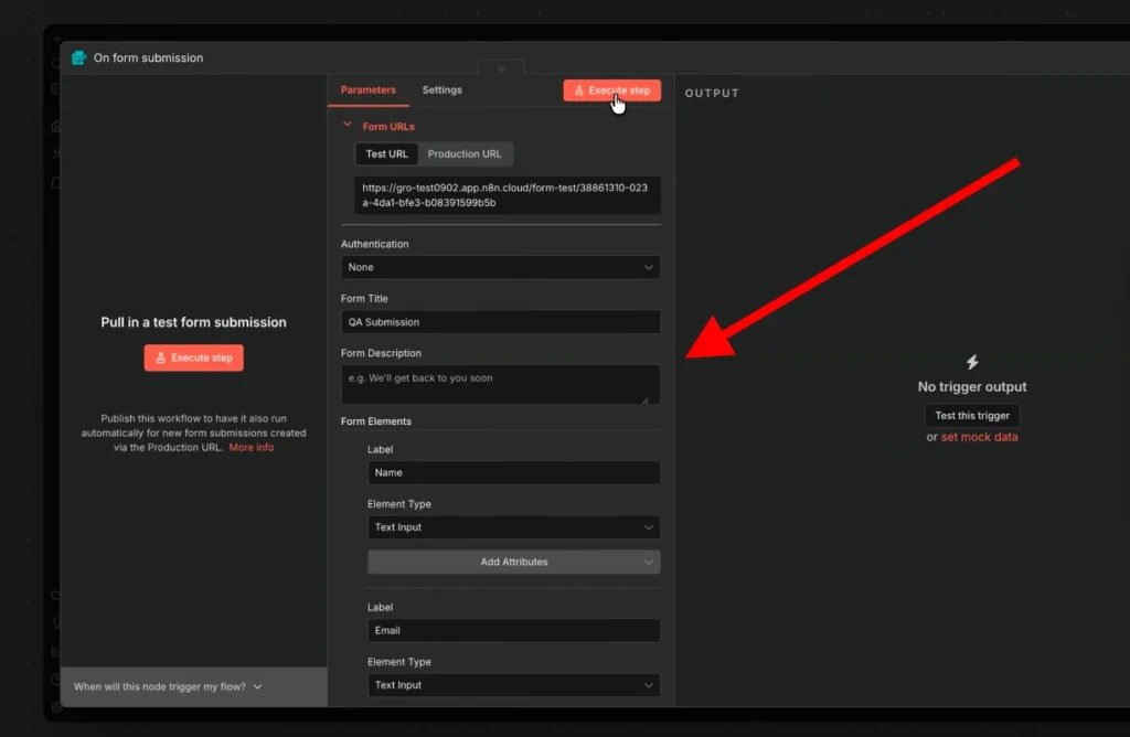 On Form Submission fields