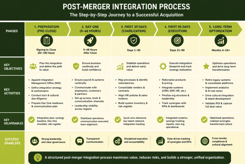 Post-Merger Integration Process roadmap