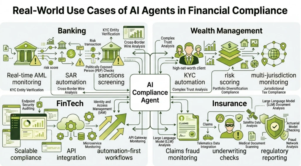 use cases of AI agents for compliance and monitoring